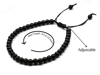 Amazing Gemstone Lymph Detox Magnetic Bracelet Ankle, Black Obsidian Hematite Bracelet Pulseras Para Hombres Mujer Stocking Stuffers (Set of 3)