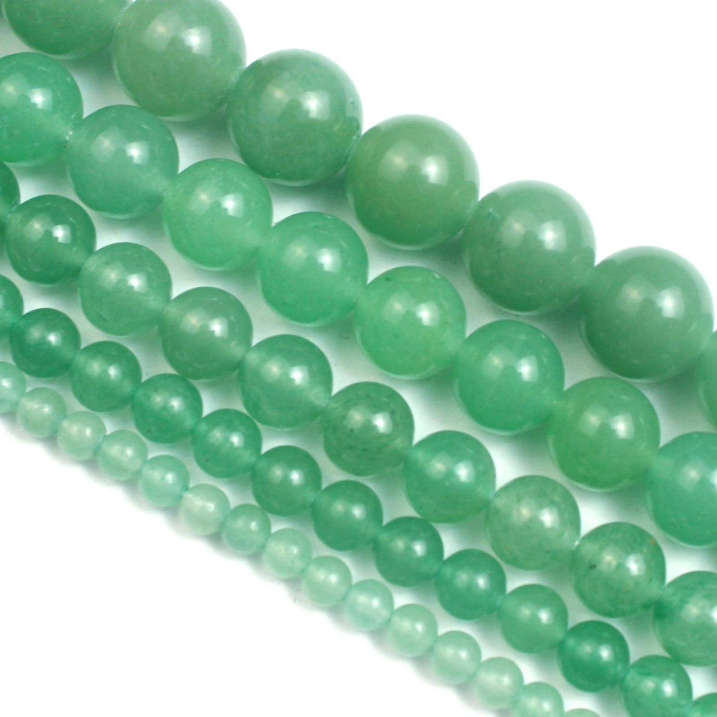 Cynbpm Natural Stone for Jewelry Making Gemstone Green Round Loose Beads Aventurina Verde Piedra Real Jade Crystal for Bracelets Necklace 6mm