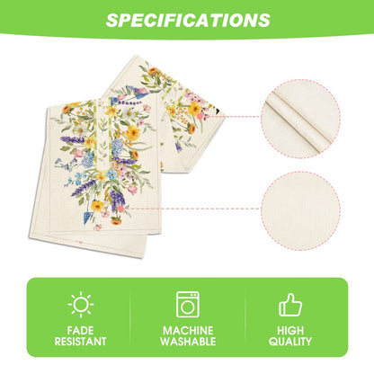 Artoid Mode Bloom Flowers Florals Lavender Summer Table Runner, Seasonal Spring Holiday Kitchen Dining Table Decoration for Home Party Indoor 13x72 Inch