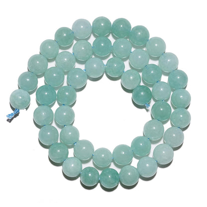 8mm Natural Cyan Angelite Gemstone Beads Polished Round Smooth Stone Beads for Bracelets Jewelry Making 15inch Loose Beads