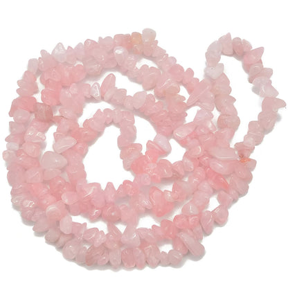 Natural Chip Stone Beads 450pcs Rose Quartz Chips 5-8mm Genuine Real Irregular Healing Crystal Rocks Hole Drilled DIY Loose Gemstone Beads for Jewelry Making Bracelet Earrings Necklace Crafting