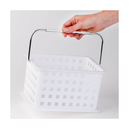 iDesign Portable Shower Caddy Basket with Handle for College Dorm or Bathroom - White - Made in USA