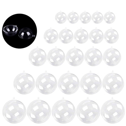 UCSAJI 25PCS Plastic Christmas Ball Ornaments, Clear Shatterproof Xmas Tree Balls, Hanging Ornament for Home Decoration