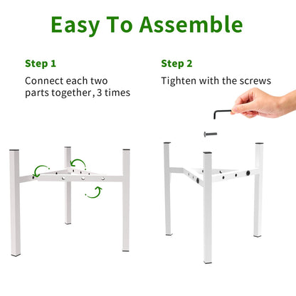 Aripark Plant Stand Indoor Adjustable, Metal Modern Plant Stands, Heavy Duty Stable Plant Pot Small Flower Holder Indoor Outdoor Corner, Fit 8 9 10 11 12 inch Pots, White (Pot & Plant Not Included)