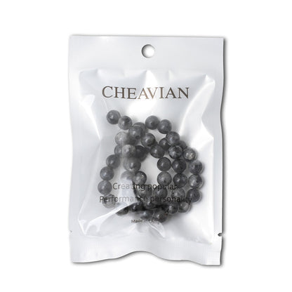 CHEAVIAN 45PCS 8mm Natural Black Labradorite Gemstone Round Loose Beads Crystal Energy Stone for DIY Jewelry Making 1 Strand 15"