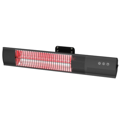 DWELLCOZY Heating Wall-Mounted Outdoor Heaters for Patio, Indoor/Outdoor Hanging Electric Patio Heater 1500W 3 Heat Modes with Remote, Infrared Outdoor Heater IP55 Resistant, 24H Timer, Black