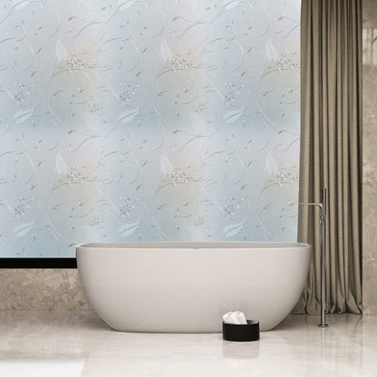 Frosted Privacy Glass Window Film, Vinyl Decorative Window Decals, Static Clings No-Glue Removable Window Film for Home Bathroom Living Room (35.4 x 78.7 inch)