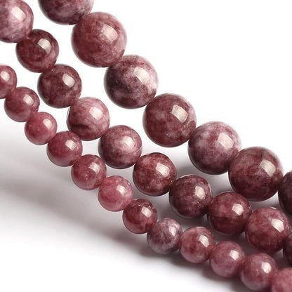Yochus 45pcs Lepidolite Stone Beads，8mm Healing Power Natural Stone Round Loose Beads for Jewelry Making Earring Necklace DIY Crafts