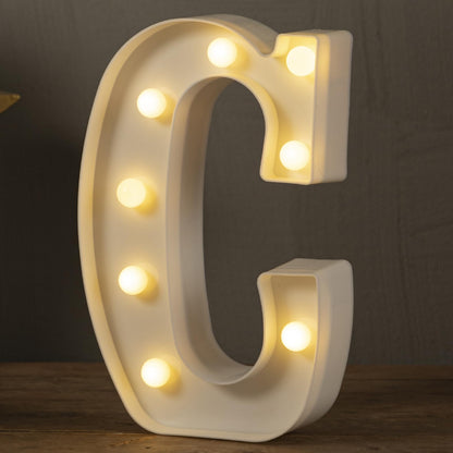 HXWEIYE LED Marquee Letters Lights Sign C, 26 Alphabet Light Up Letters and Number 0-9 Number Warm White Led Letter for Bar Party Birthday Home Wedding Décor