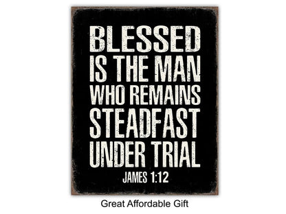 Christian Wall Art - Religious Wall Decor- Christian Gifts for Men - Motivational Quotes Scripture - Man cave Decor - Positive Quotes Wall Art - Inspirational Office Décor Print