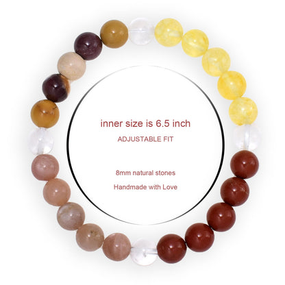 Ayriwoyi Carnelian Bracelet Healing Bracelet For Women Stone Beaded Red Jasper Citrine Crystal Sunstone Bracelets Stretch For Women