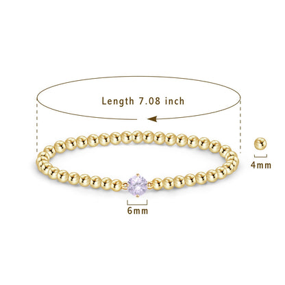 Free bird June Birthstone Bracelets for WomenTrendy Dainty 14K Gold Plated Alexandrite Bracelet Non Tarnish Stackable Friendship Bracelets Jewelry Gifts for Best Friend
