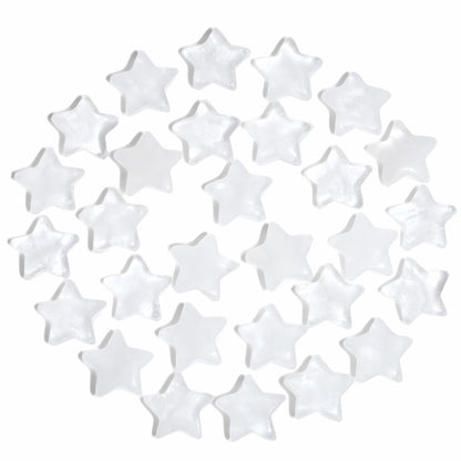 QINJIEJIE 20 PCS Clear Quartz Star Crystals Healing Stones Polished Crystal Cute Mini Pocket Stone Star Shaped Gemstones Set Bulk Wholesale Reiki Energy Balancing Thanksgiving Day Gift for Women