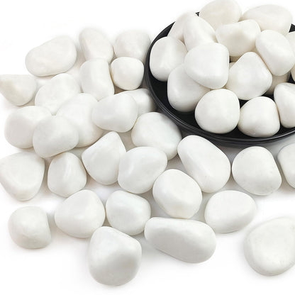 SHIZWU 10lbs White Rocks for Landscaping,1-2 Inch Decorative Pebbles for Plants,River Rocks for Backyard,Flower Beds, Indoor Fountains, Paths, Aquarium Vase,Outdoor Garden