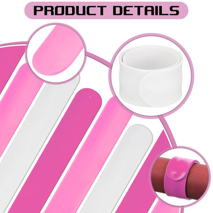 Charniol 12 Pieces Wrapping Paper Roll Holder Holiday Flip Wraps Silicone Covered Metal Strips Flip 1 x 9 Inch Stabilizer Slap Band for Poster Gift Paper Vinyl Storage Organize (Rose Red,Pink,White)