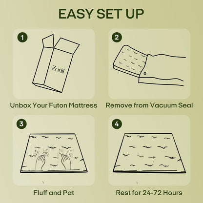ZonLi Japanese Floor Futon Mattress Queen Size 80"x 60", 100% Cotton Cover 2.5'' Thicken Tatami Mattress, Foldable Sleeping Pad, Portable Dormitory Tatami Mat(Grey)