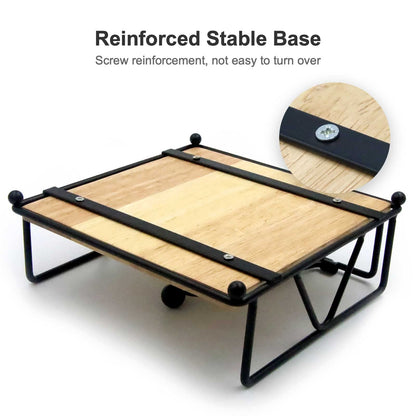 Napkin Holder for Table, Metal and Wood Napkin Holder, Standing Napkin Holders for Paper Napkins, for Kitchen Counter, Dining Table, 7" x 7"(Black)