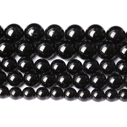 8MM 45PCS Natural Black Tourmaline Gemstone A Grade Beads for Jewelry Making DIY Bracelet Crystal 1 Strand