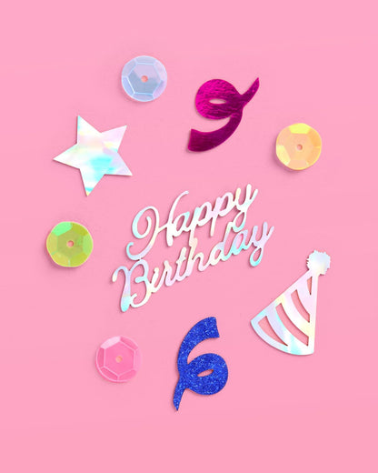 xo, Fetti Happy Birthday Confetti Rainbow | Birthday Party Decorations, Iridescent Foil, Pastel Sequins, Table Scatter, Celebration Decor, Sparkle