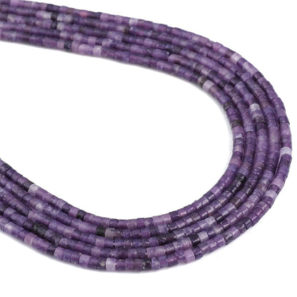 BEADIA Natural Amethyst Spacer Beads Caps Flat Round Loose Beads for Beading Jewelry Making 3mmx2mm 38cm