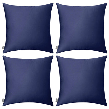 Thmyo 4-Pack 100% Cotton Comfortable Solid Decorative Throw Pillow Case, Square Cushion Cover Pillowcase Sublimation Blank Pillow Covers DIY Throw Pillowcase for Couch(18x18 inch/ 45x45cm,Dark Blue)
