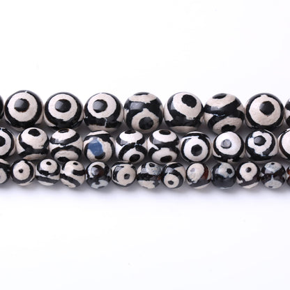60PCS 6MM Natural Tibetan Stone Beads Round Loose Stone Beads for Jewelry Making DIY Energy Stone Healing Power Bracelet 15"