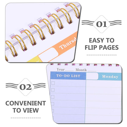 LALAFINA Brilliant Weekly Scheduler Undated Desk Planner Calendar Planning Pad for Whole Year School Home Office, Purple, 12X4.8 Inch