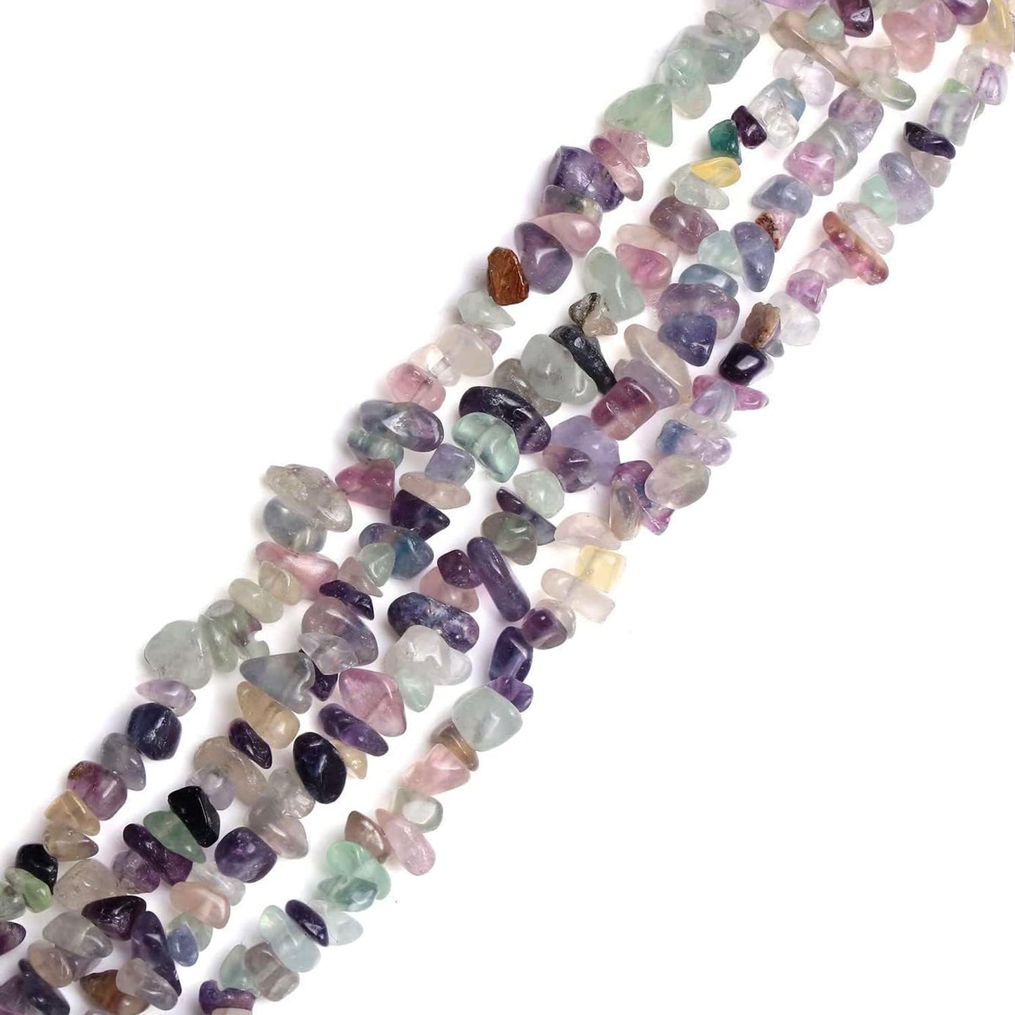 Natural Chip Stone Beads 450pcs Fluorite Chips 5-8mm Genuine Real Irregular Healing Crystal Rocks Hole Drilled DIY Loose Gemstone Beads for Jewelry Making Bracelet Earrings Necklace Crafting