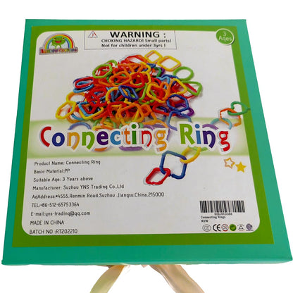 RAINBOW TOYFROG Baby Links Rings - 35 Geometric Linking Chains for Infants & Toddlers - Safe Teething and Sensory Development Toys - Car Seat & Stroller Accessories