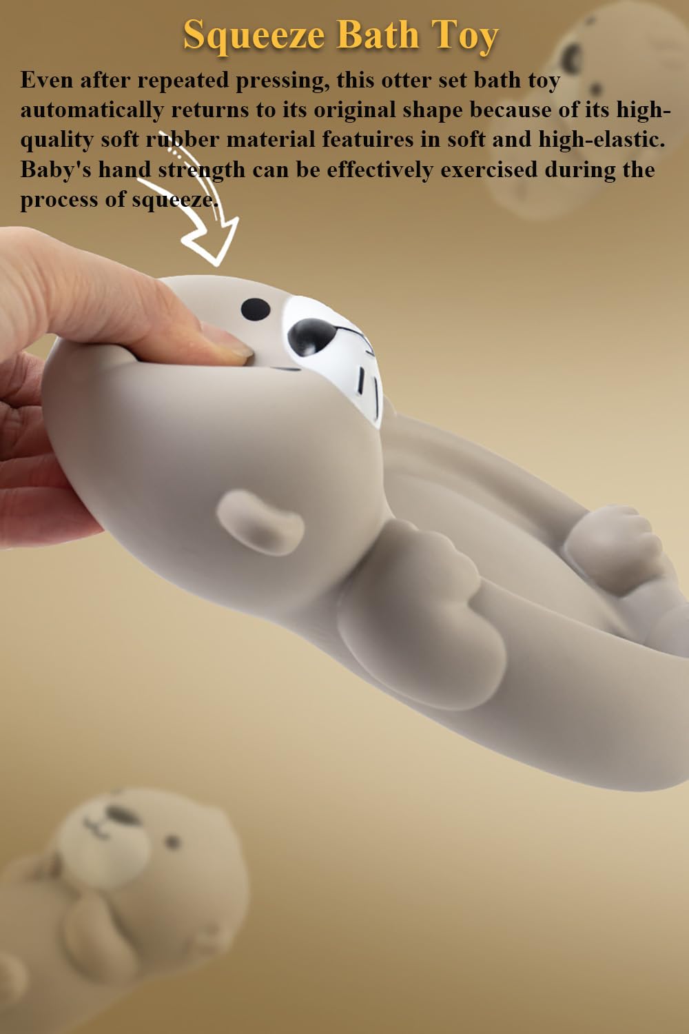 NEXTAKE Otter Bath Toy Set, Child-Mother Otter Playset Tub Toy, 1 Mother Otter and 3 Baby Otters Water Toy Bathtub Otter Toy Set Otters Family Floating Toy for Babies