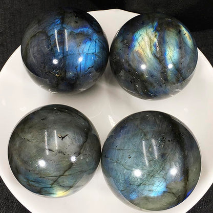 5-6CM/1.97-2.36inch Natural Crystal Ball Labradorite Sphere Moonstone Stone Crafts Polished Decorative Sphere Reiking Healing Crystals Ball Stone Fengshui Home Decoration(50-60mm, Labradorite)