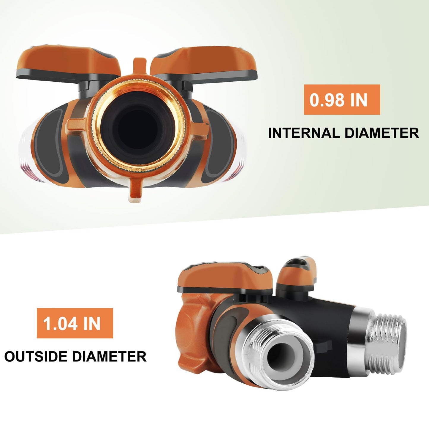 Lumanious Hose Splitter, Garden Hose Splitter 2 Way Heavy Duty,3/4" Spigot Adapter Connector with 2 Kink Free Faucet Extension Hose Protector 6 Rubber Washers and PTEP Tape for Drip Irrigation, Lawns
