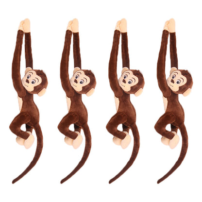 zhidiloveyou 4PCS Hanging Monkey Stuffed Animals Plush Cute Brown Monkey Toy for Kids, 27.6"