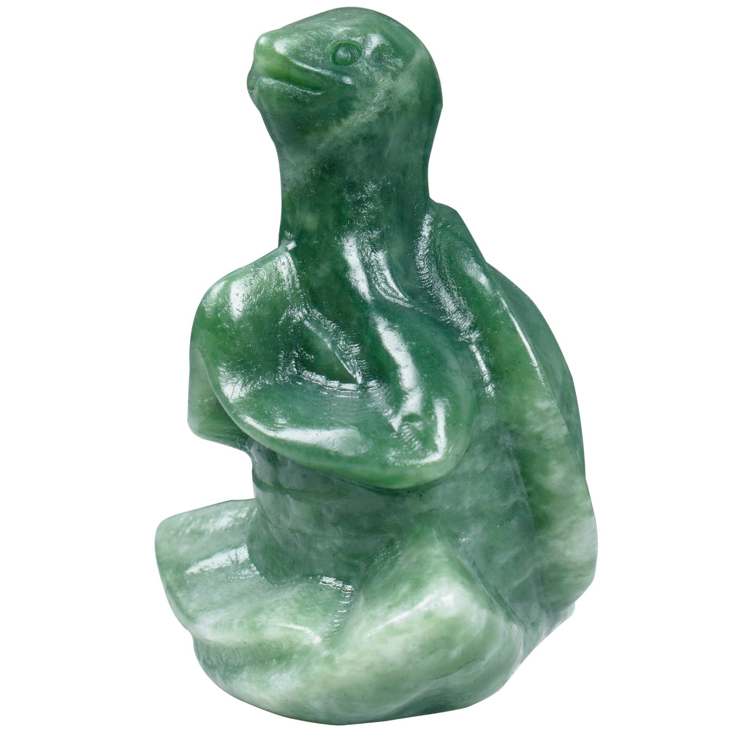 QLRSUXN Green Jade Sea Turtle Meditation Crystal Yoga Sculpture,Hand Carved Healing Figurine Spiritual Decor Chakra Balancing Gift,Zen Statue for Home Office Decorations