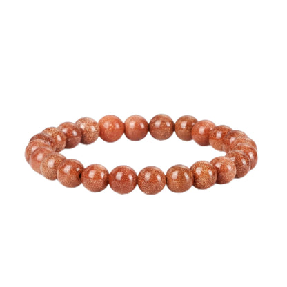 Elm City Direct 8mm Natural Stone Beaded Bracelet – Unisex Crystal Stretch Bracelets for Men & Women, Chakra & Healing Jewelry, Gift-Ready Beaded Bracelets (Gold Stone, 8mm)