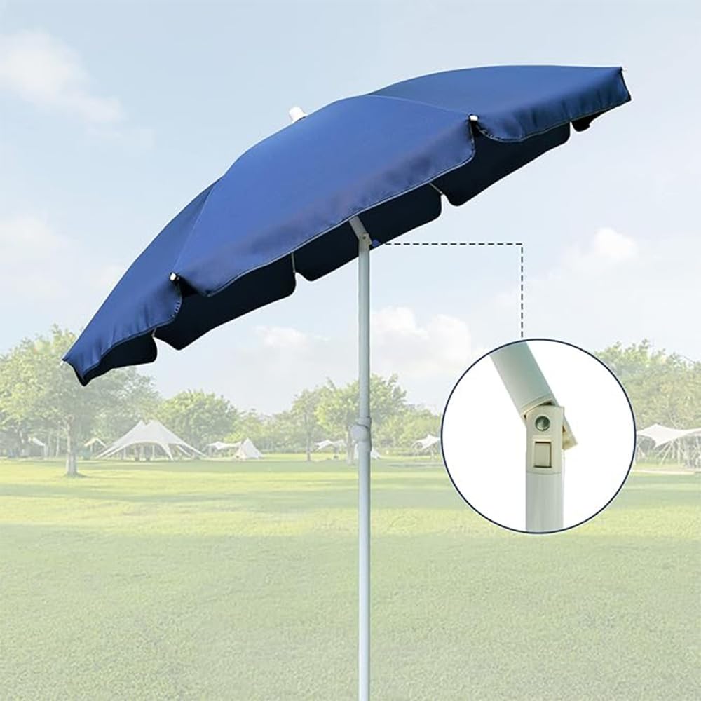 AMMSUN 6FT Portable Picnic Outdoor Canopy Sunshade Beach Umbrella with Tilt Function, Small Patio Umbrella - UPF 50+ protection Garden Umbrella 6' Navy Blue Patio Umbrella