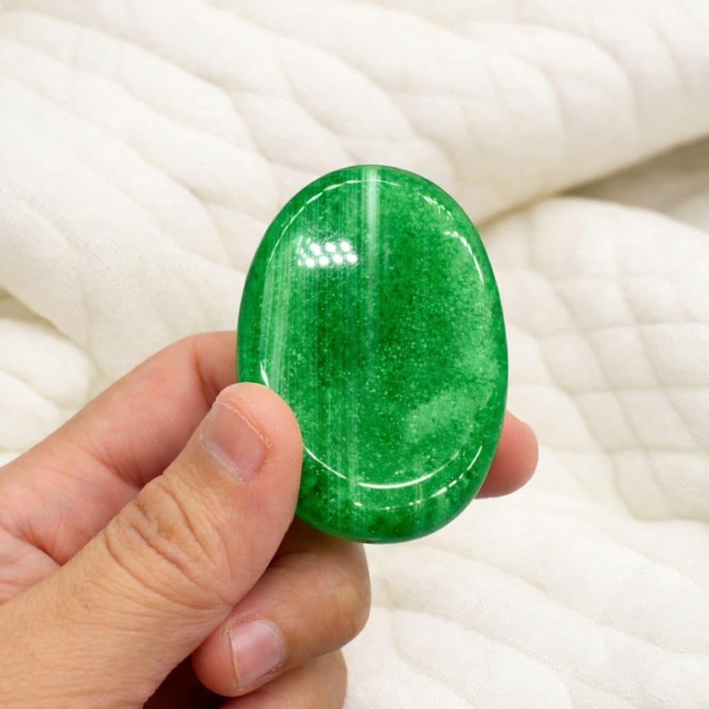 Green Strawberry Thumb Worry Stones Metaphysical Gemstone Crystal Healing Reiki Men Women Gift FENG Shui Positive Energy Love Wellness Palm Stones Wicca Powerful