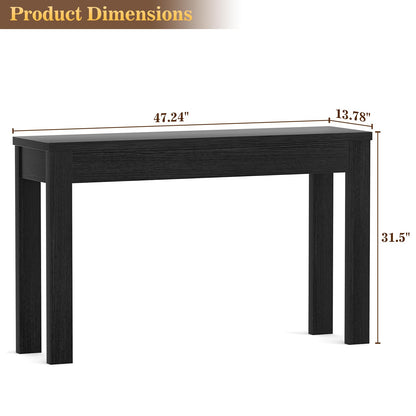 Armocity Console Table, 47" Farmhouse Wood Entryway Table, Sofa Tables Narrow Long Behind Couch, Entry Table for Entrance, Hallway, Living Room, Embossed Black