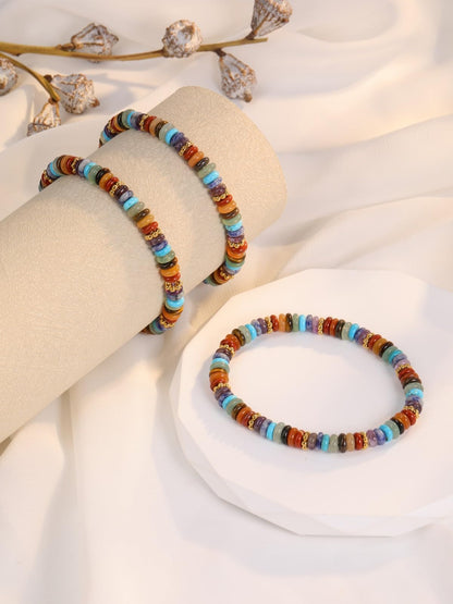 Top Plaza Chakra Crystal Bracelets for Women Natural Semi-Precious Gemstone Beaded Stretch Bracelet Spiritual Jewelry Gifts for Mom