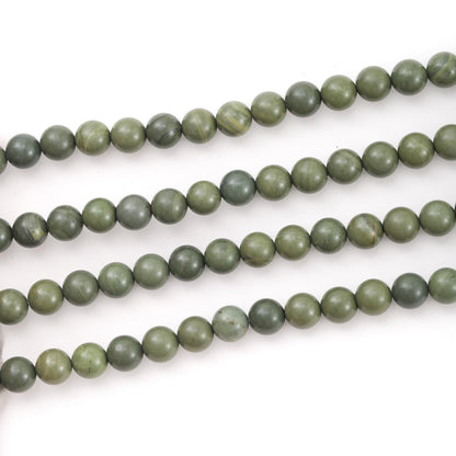 6mm 60pcs DIY Natural Green Tea Stone Beads Round Healing Crystal Gemstone Loose Beads for Jewelry Making Handmade Bracelet Necklace