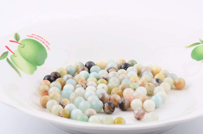 Natural Stone Beads 100pcs 10mm Amazonite Stone Round Genuine Real Stone Beading Loose Gemstone Hole Size 1mm DIY Smooth Beads for Bracelet Necklace Earrings Jewelry Making (Amazonite Green, 10mm)