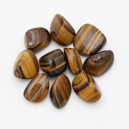 Nvzi Tumbled Polished Natural Tiger's Eye Stones, Crystals and Healing Stones Quartz Bulk for Wicca, Reiki, Healing Energy, Chakra Stones, Witchcraft Supplies(10Pcs)