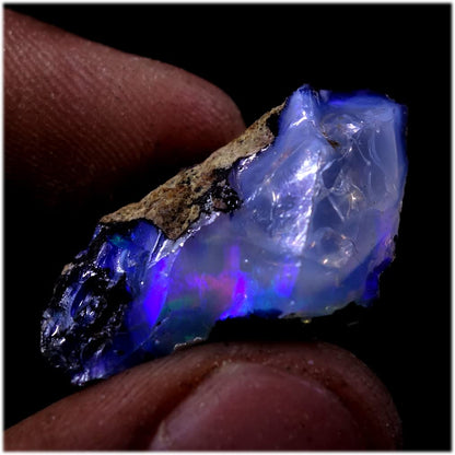 TINDI 21.55Cts Natural Ethiopian Welo Opal Rough Stone, Raw Crystal, October Birthstone, Jewelry Making Gemstone, Ultra Fire Striking, Handpicked, Size-20X30X13 MM