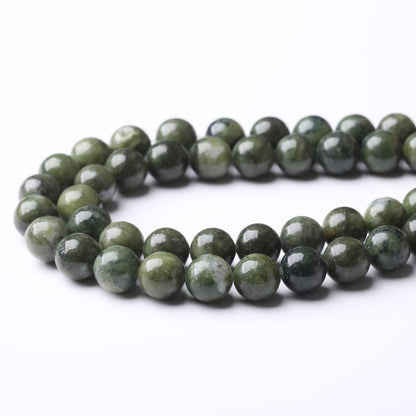10MM Southern Jade Round Loose Beads Natural Gem Beads Crystal Energy Stone Beads for Jewelry Making DIY Bracelet Necklace
