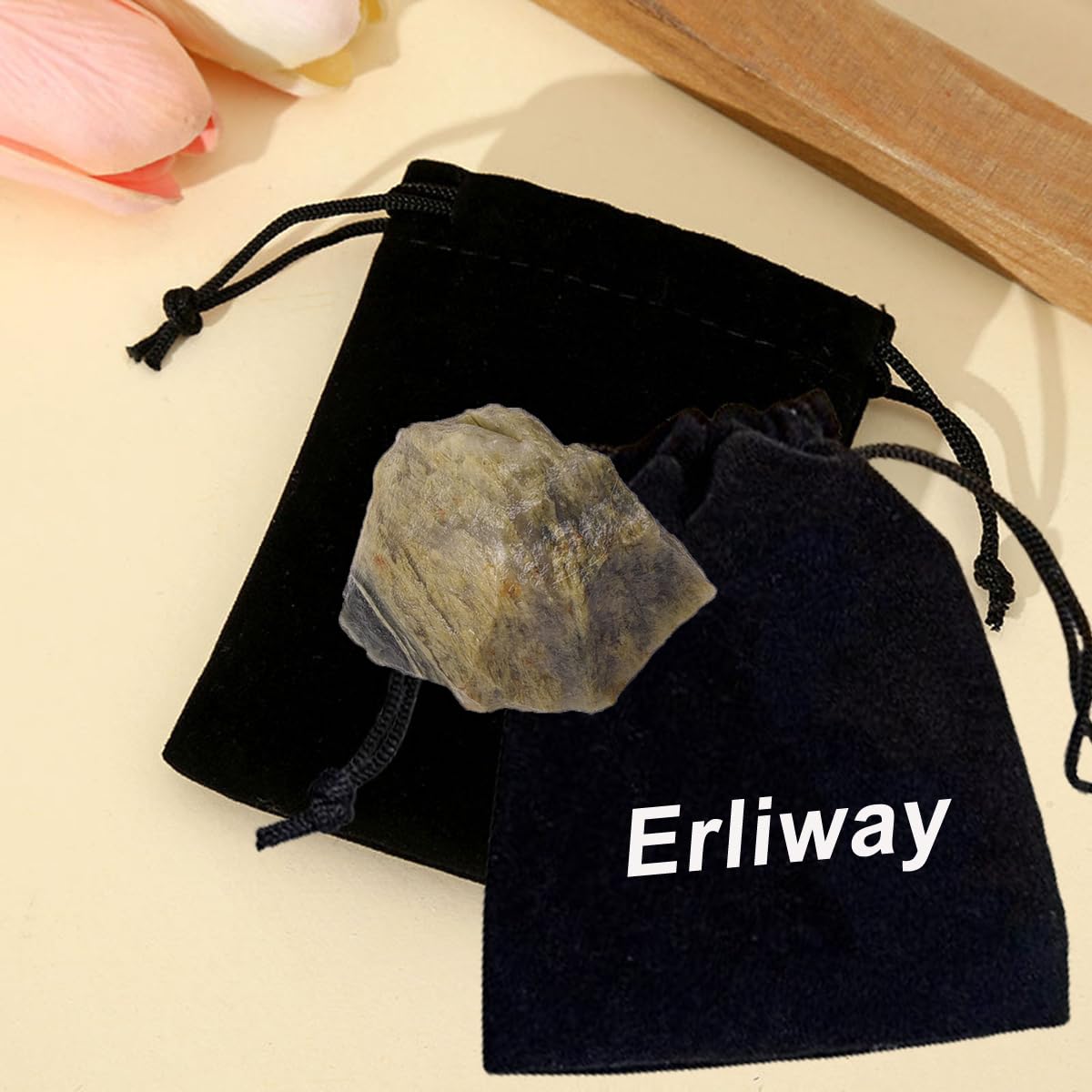 Erliway 1.25-2" Green Rutilated Quartz Raw Crystals, Natural Rough Green Rutilated Quartz Stone, Healing Stones for Fountain Rock, Home Decor Meditation Energy Balancing Wire Wrapping Reiki