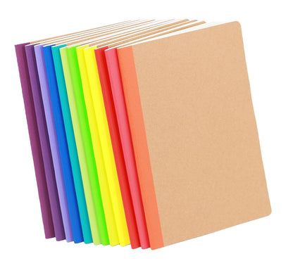 Zegrox 12 Pack A5 Kraft Notebooks, 60 Blank Pages Travel Journal Bulk, Soft Cover Notebooks for Women Girls Students, Making Plans Writing Memos Office School Supplies, 8.3 X 5.5 in