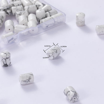 Natural White Turquoise Cylinder Tube Beads 10x14mm 38cm/str Loose Semi Gemstone Stone Beads for Making Bracelets Necklace