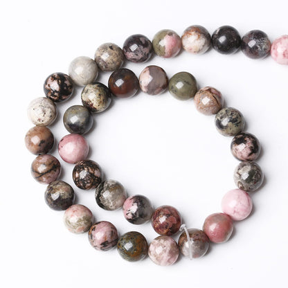 6MM 60PCS Natural Stone Black Stripe Rhodochrosite Gemstone Beads for Jewelry Making DIY Bracelet Necklace Semi Precious Crystal Beads