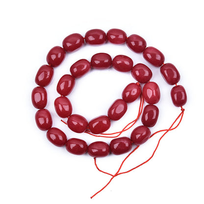 HAAMIIQII 10-16mm Red Jade Freeform Stone Spacer Beads, Loose Gemstone Beads for Jewelry Making, DIY Bracelet, Necklace, Healing Crystal 15 Inch (25pcs)