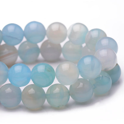 Chicager 8mm Natural Stone Beads for Jewelry Making,Sardonyx Polished Smooth Round Gemstone Beads for Bracelet Necklace 15 Inch